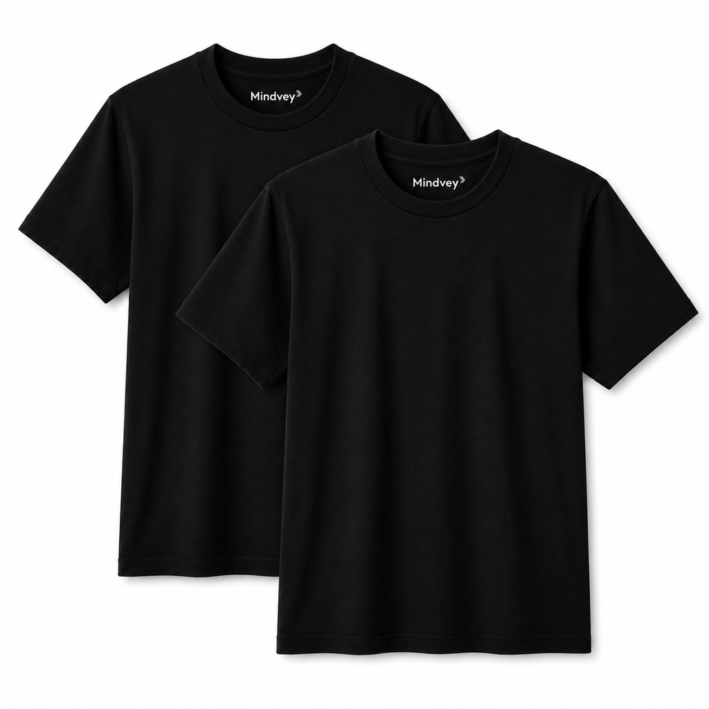 Mindvey 2 Pack Heavyweight Oversized T-Shirts – 240 GSM All-Gender Cotton Tees