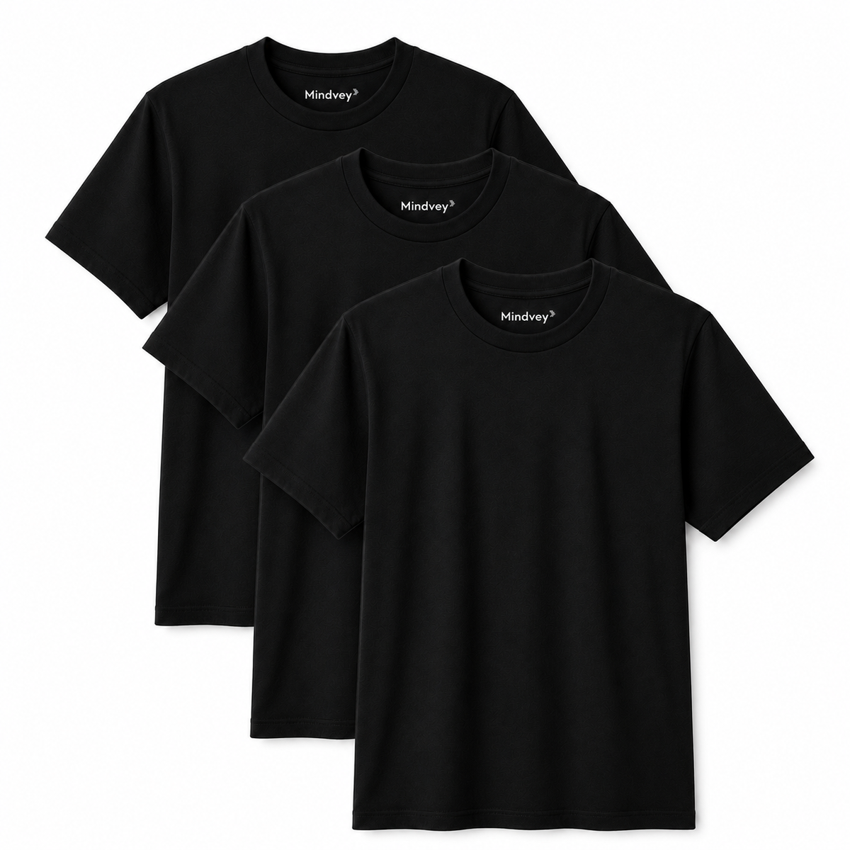 Mindvey 3 Pack Heavyweight Oversized T-Shirts – Black, White & Eucalyp