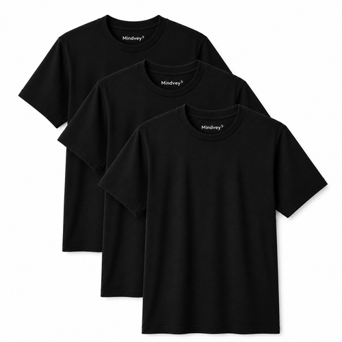 Mindvey 3 Pack Heavyweight Oversized T-Shirts – Black, White & Eucalyptus Green