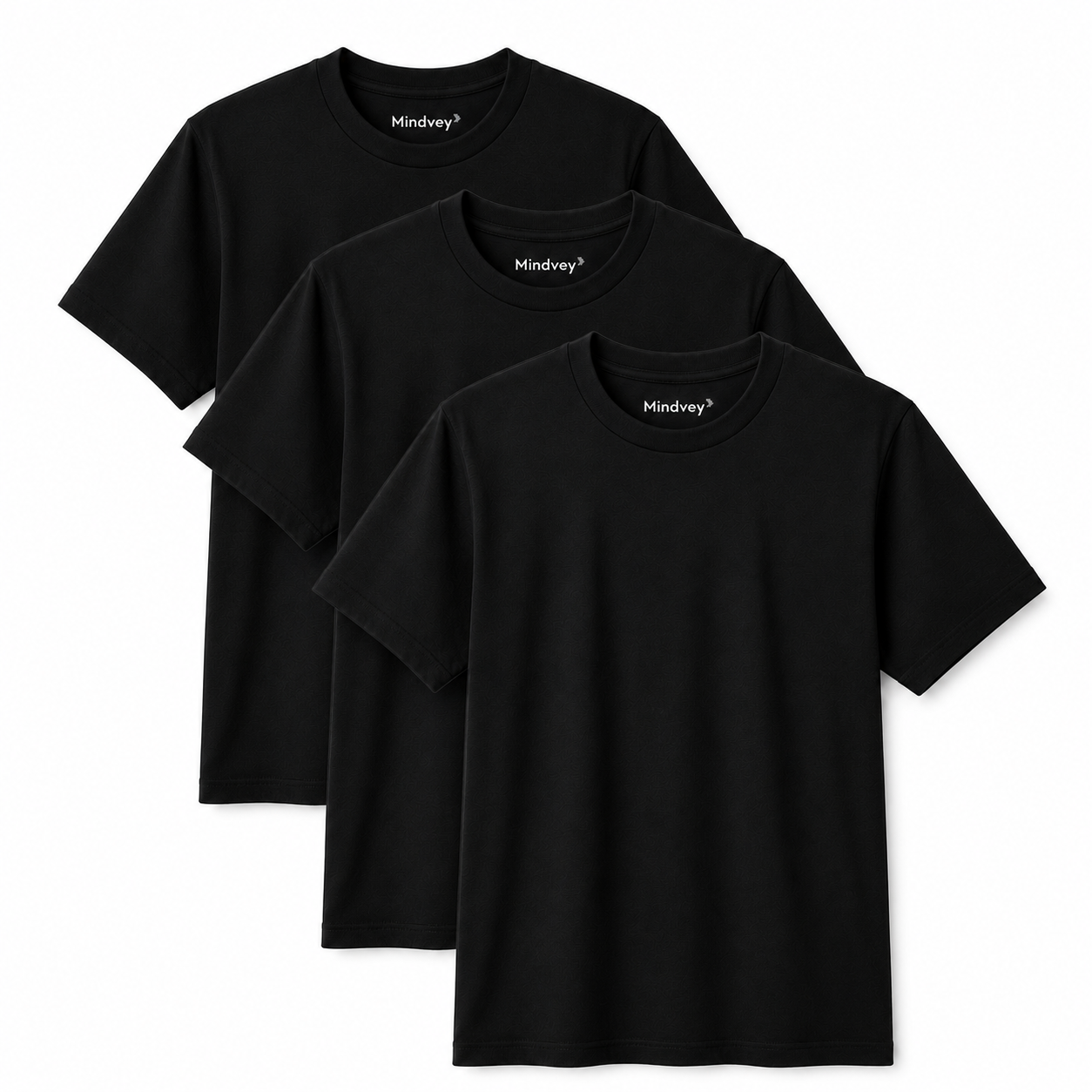 Mindvey 3 Pack Heavyweight Oversized T-Shirts – Black, White & Eucalyptus Green