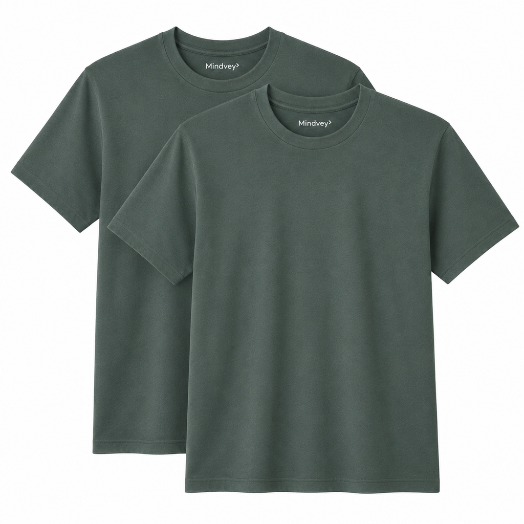 Mindvey 2 Pack Heavyweight Oversized T-Shirts – 240 GSM All-Gender Cotton Tees