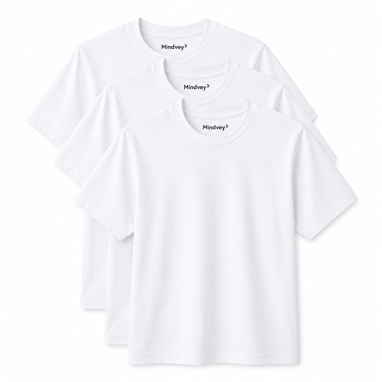 Mindvey 3 Pack Heavyweight Oversized T-Shirts – Black, White & Eucalyptus Green