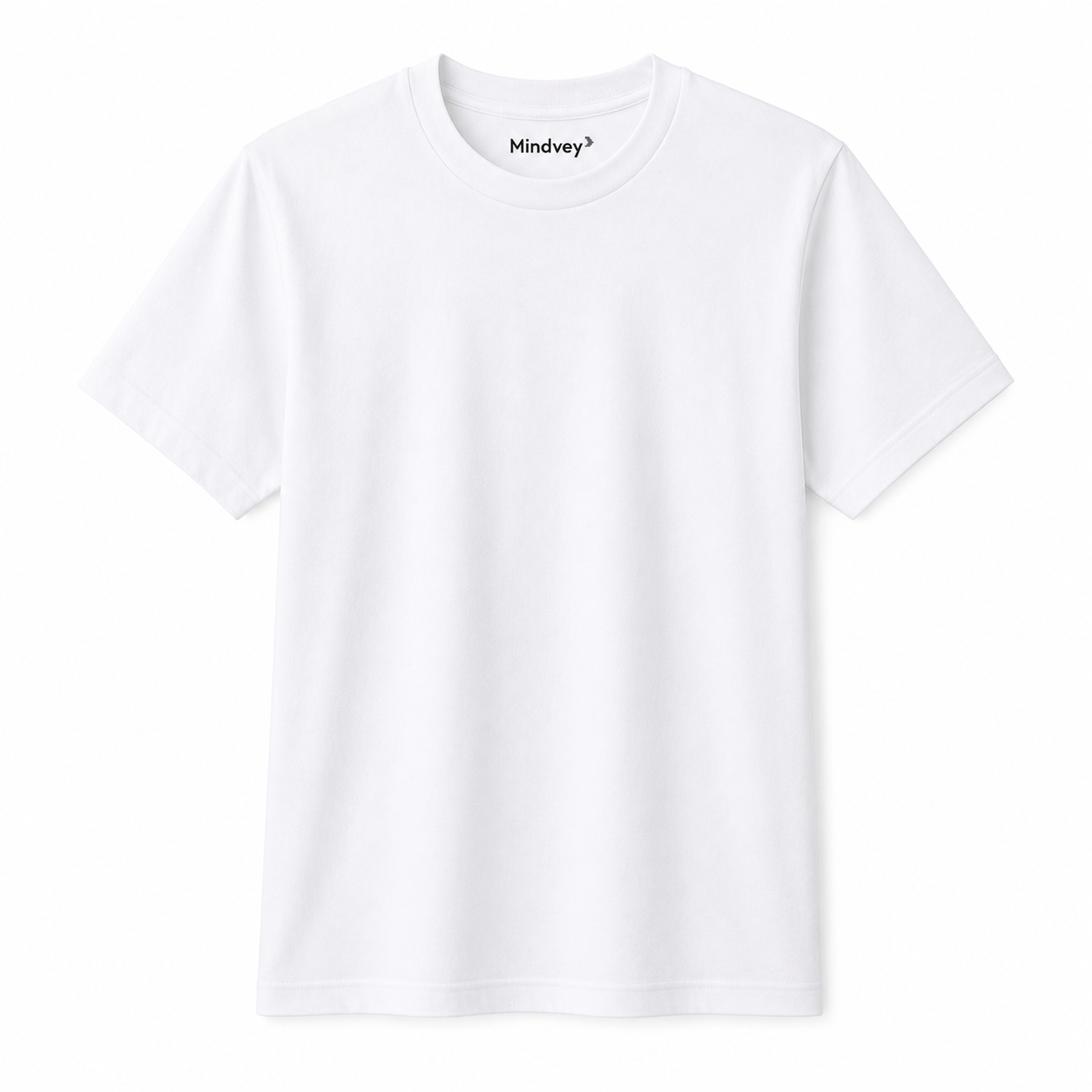 Mindvey White heavyweight oversized all-gender 240 GSM cotton t-shirt