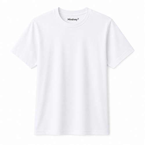 Mindvey White heavyweight oversized all-gender 240 GSM cotton t-shirt